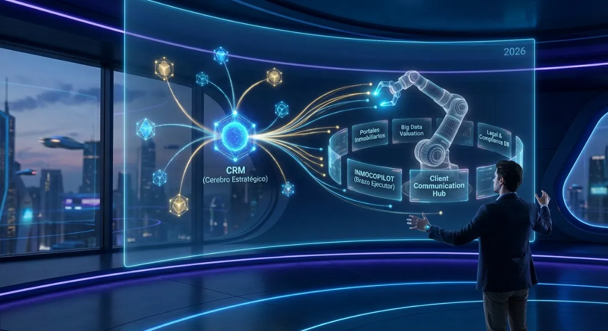 Orquestación PropTech: Tu CRM es el Cerebro, Inmocopilot el Músculo